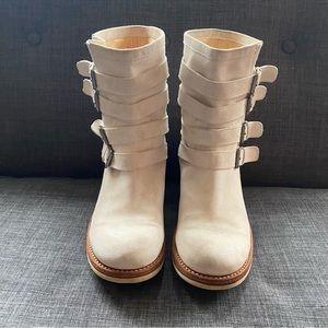 FREE LANCE SUEDE BIKER 4 BUCKLE BOOT